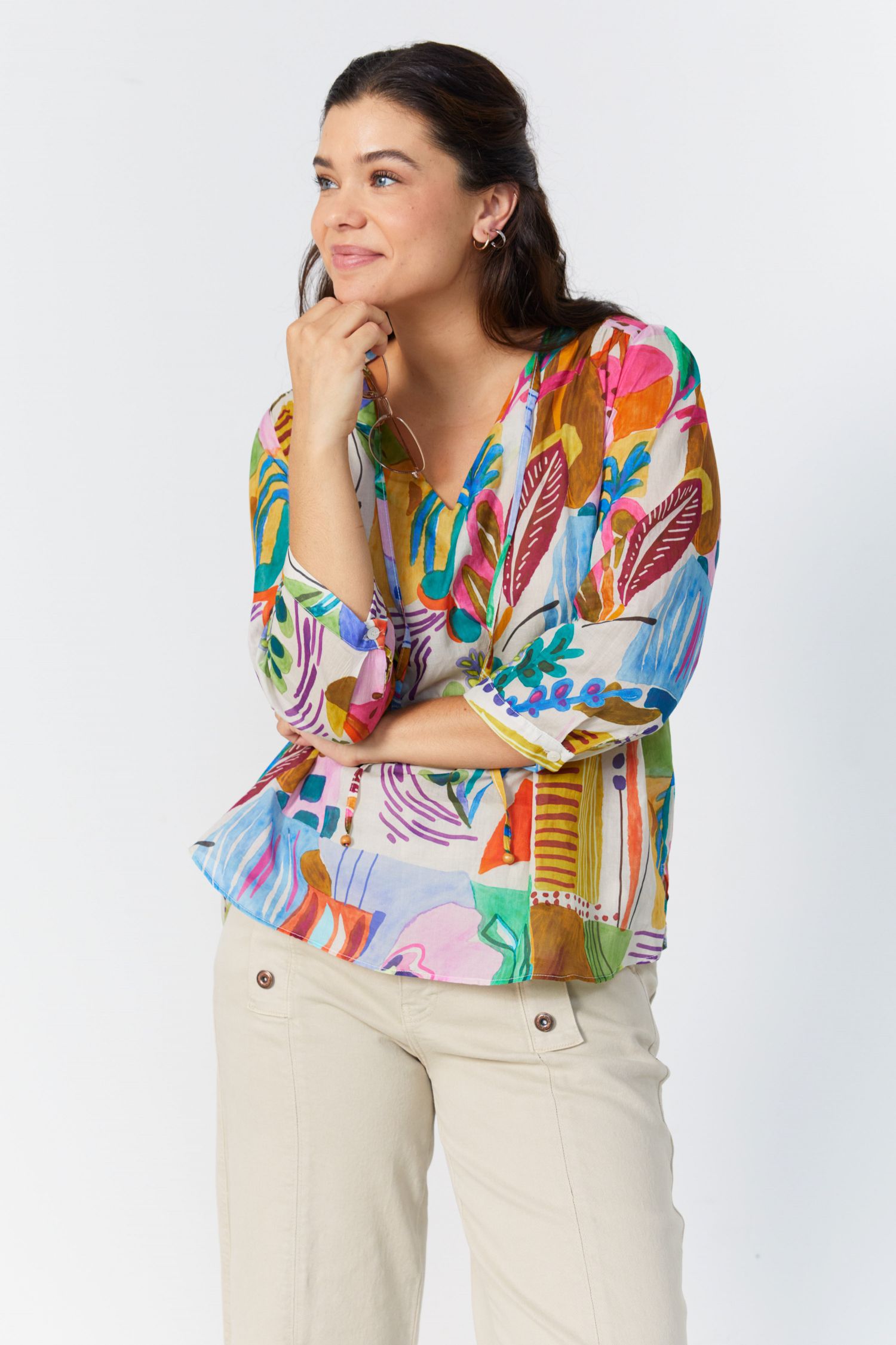 Blouse en voile de coton imprimé