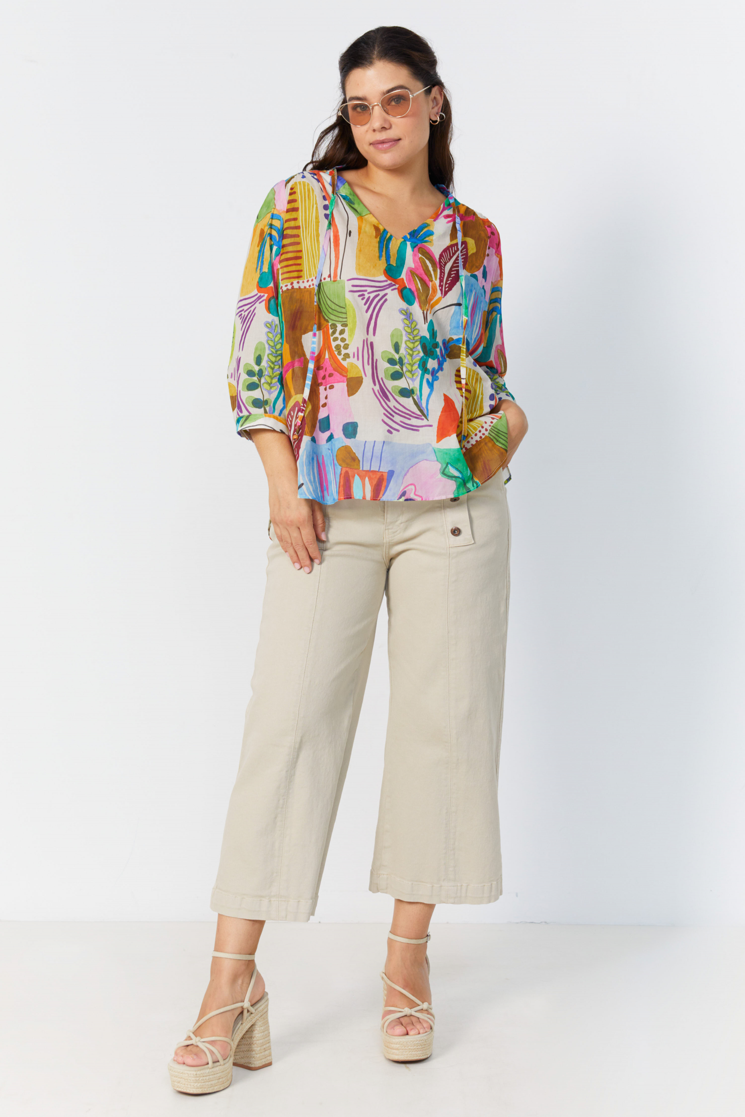 Blouse en voile de coton imprimé