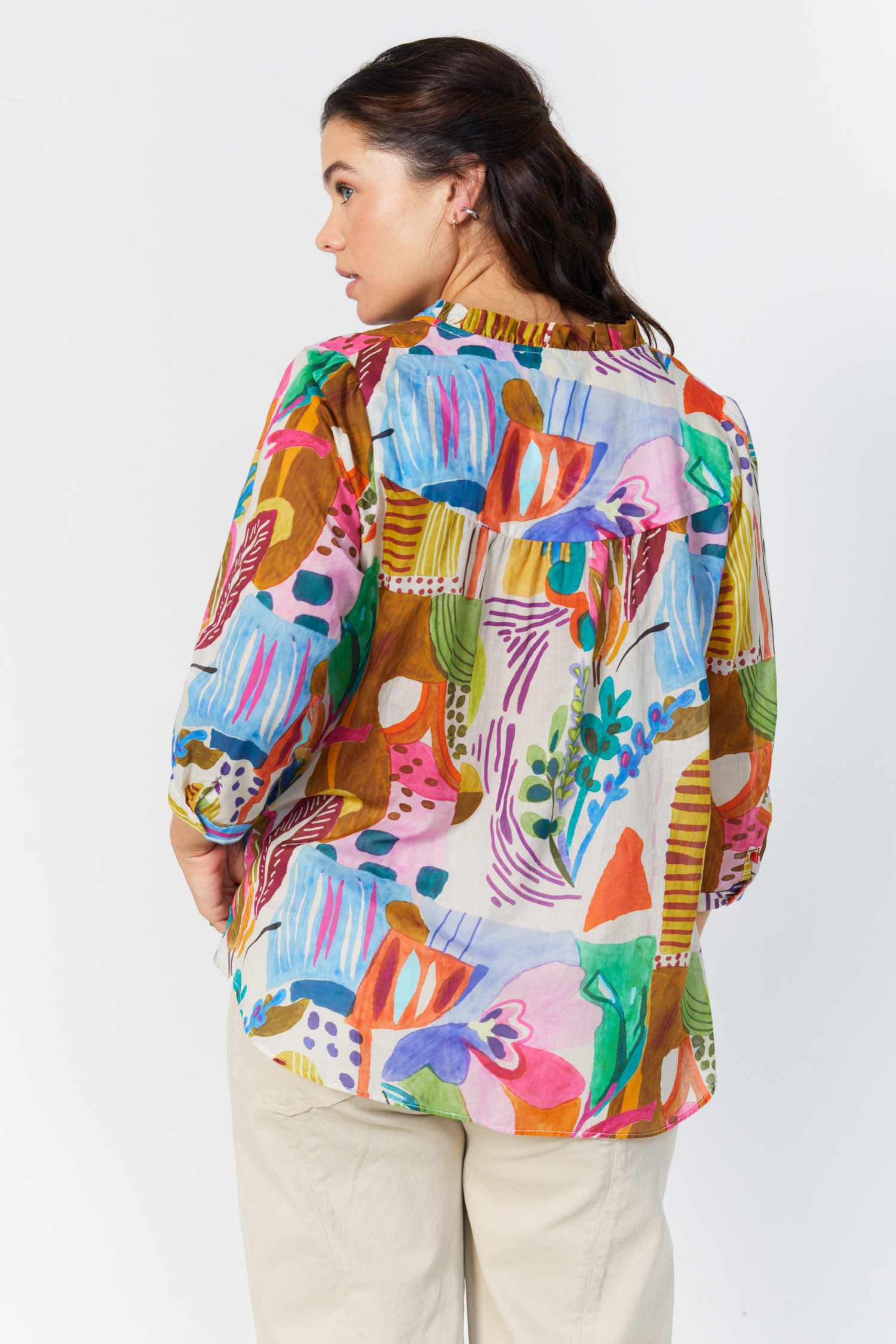 Blouse en voile de coton imprimé