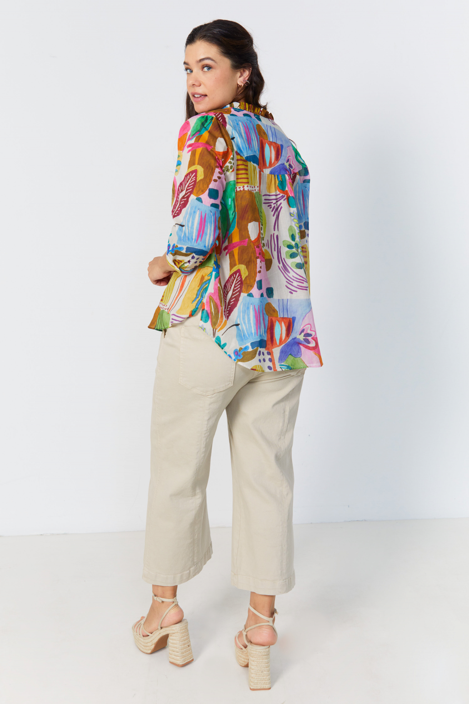 Blouse en voile de coton imprimé