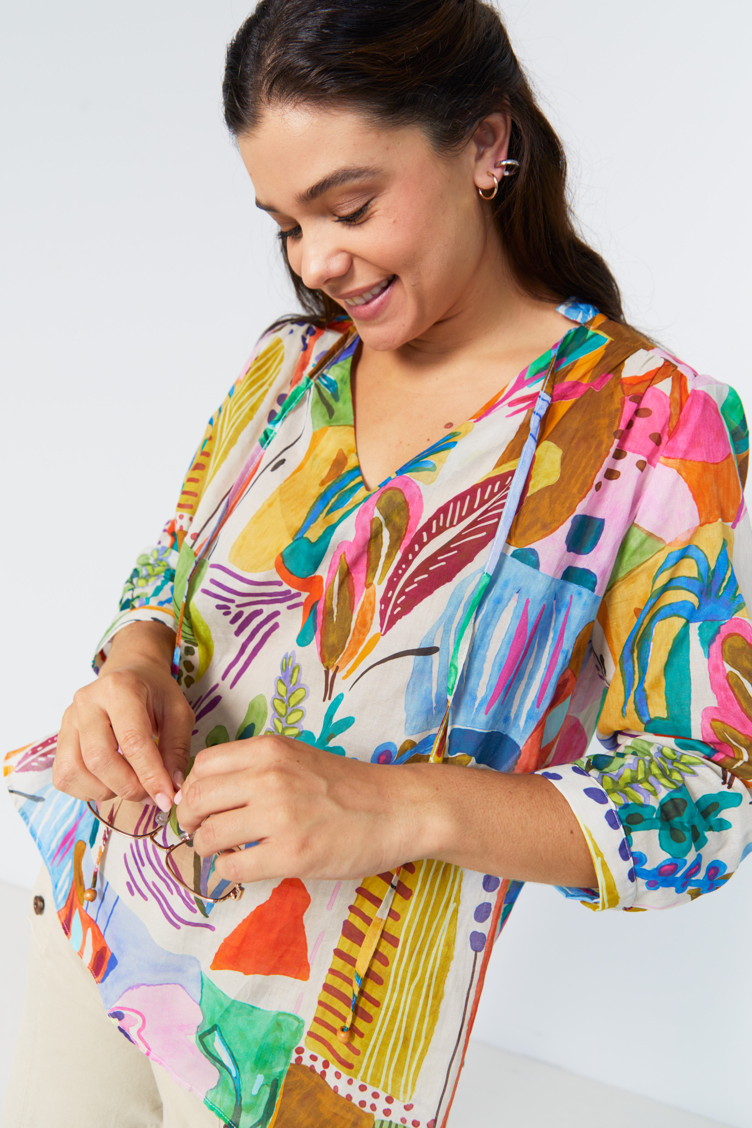 Blouse en voile de coton imprimé
