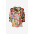 Printed cotton voile blouse