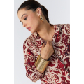 Printed shirt with lurex thread