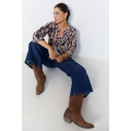 Printed blouse with lurex thread