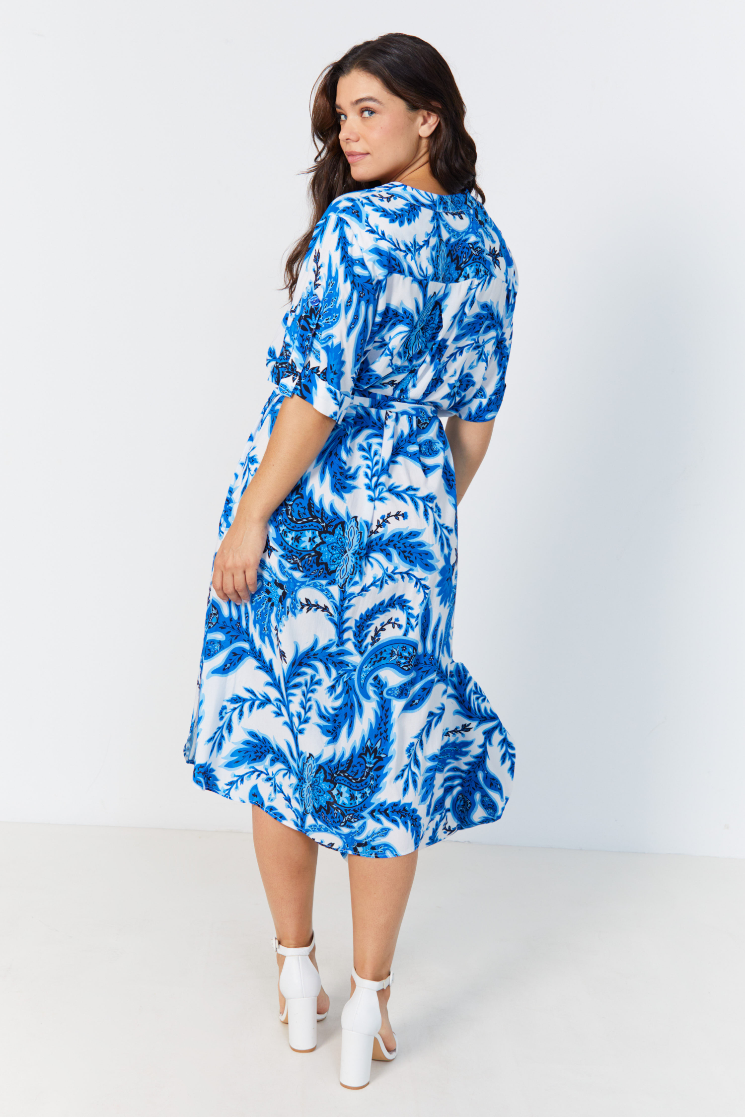 Long printed viscose dress