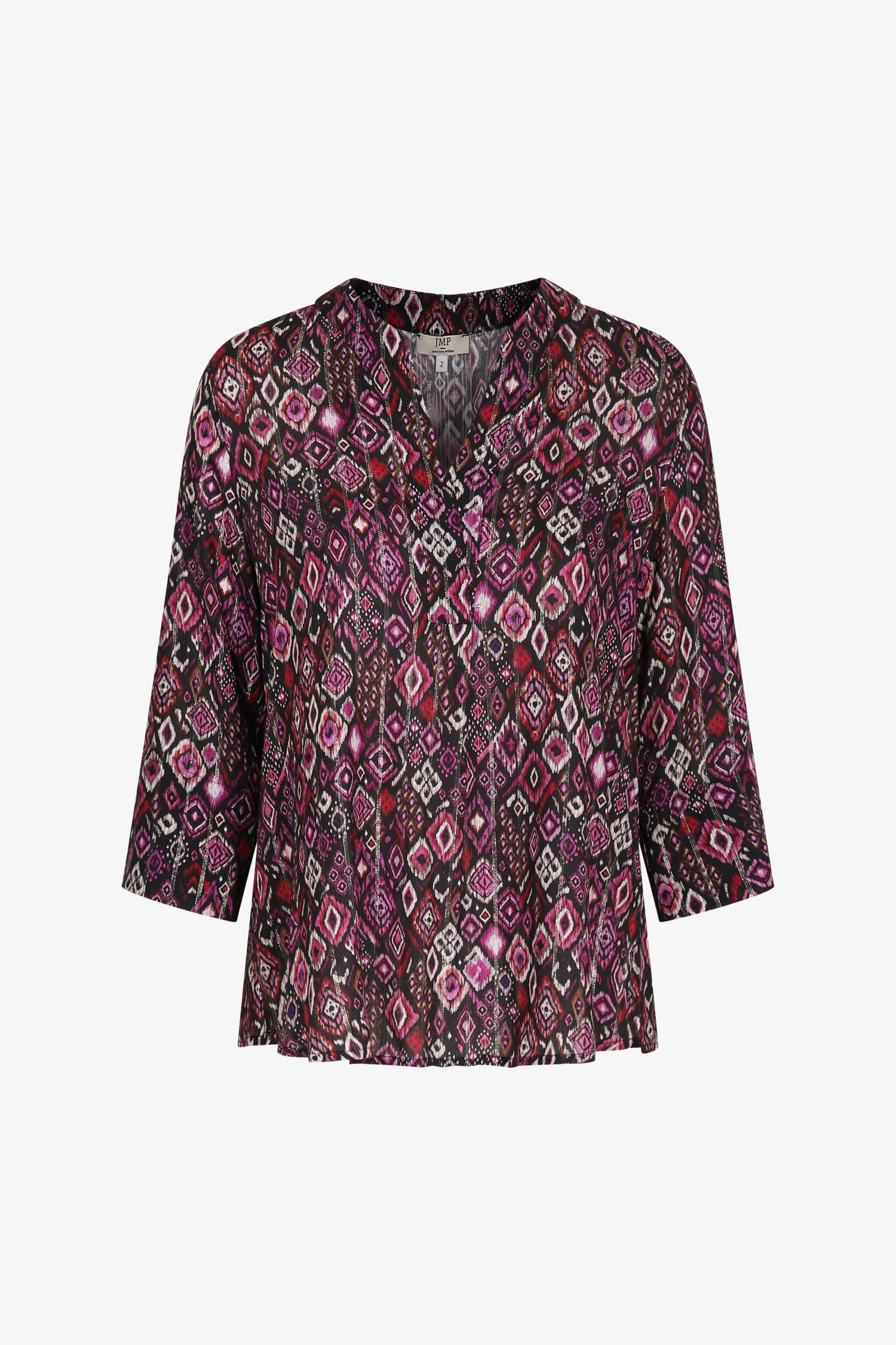 Printed blouse with lurex thread