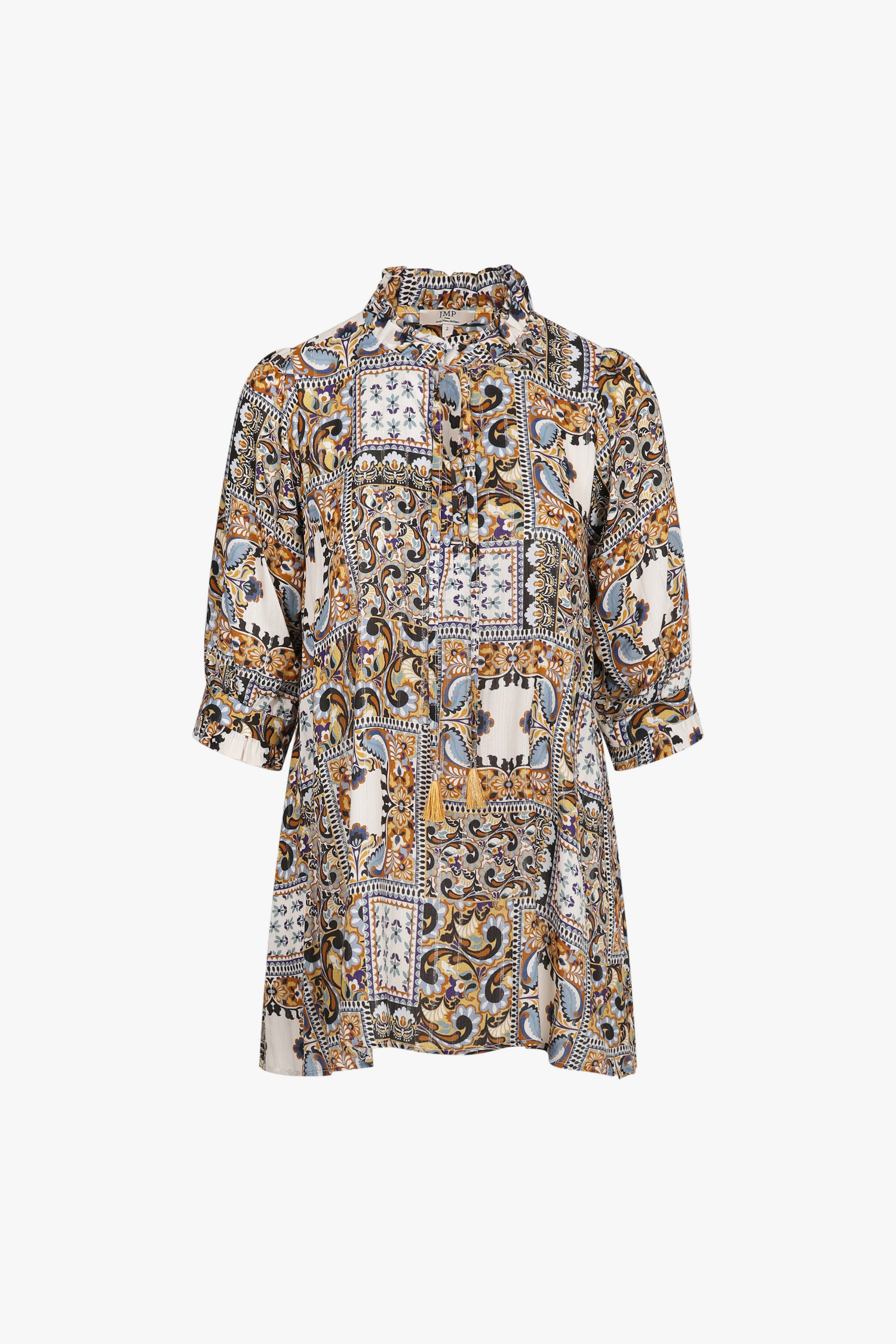 Printed tunic with lurex