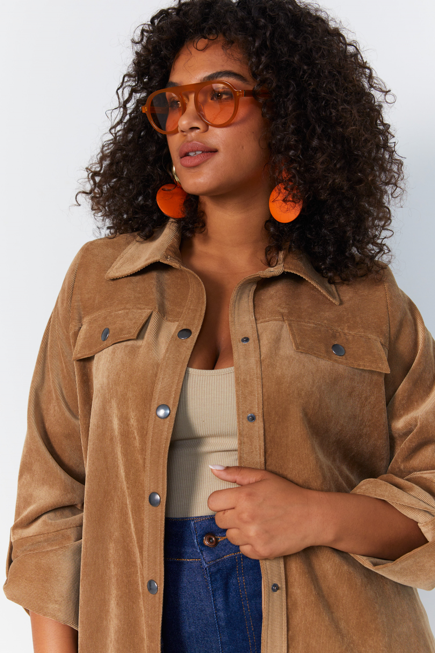 Corduroy trench coat