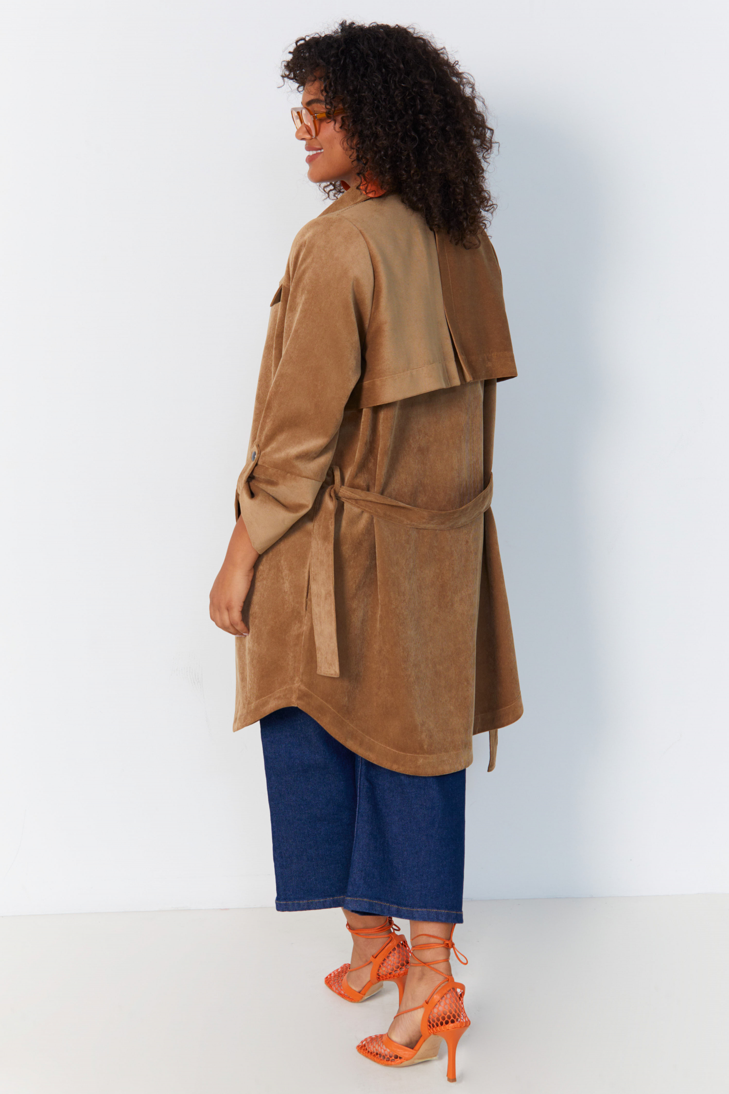 Corduroy trench coat