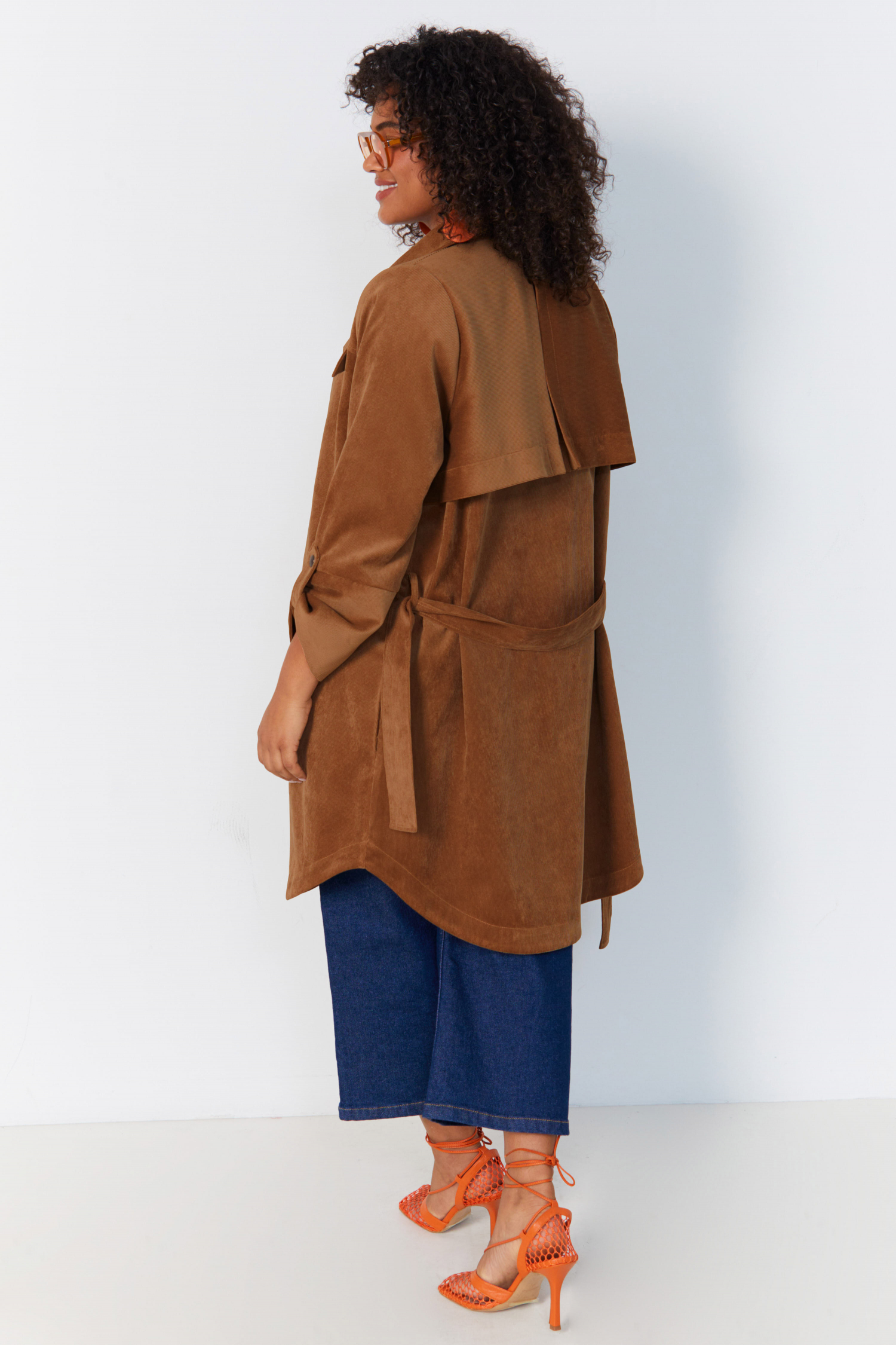 Corduroy trench coat