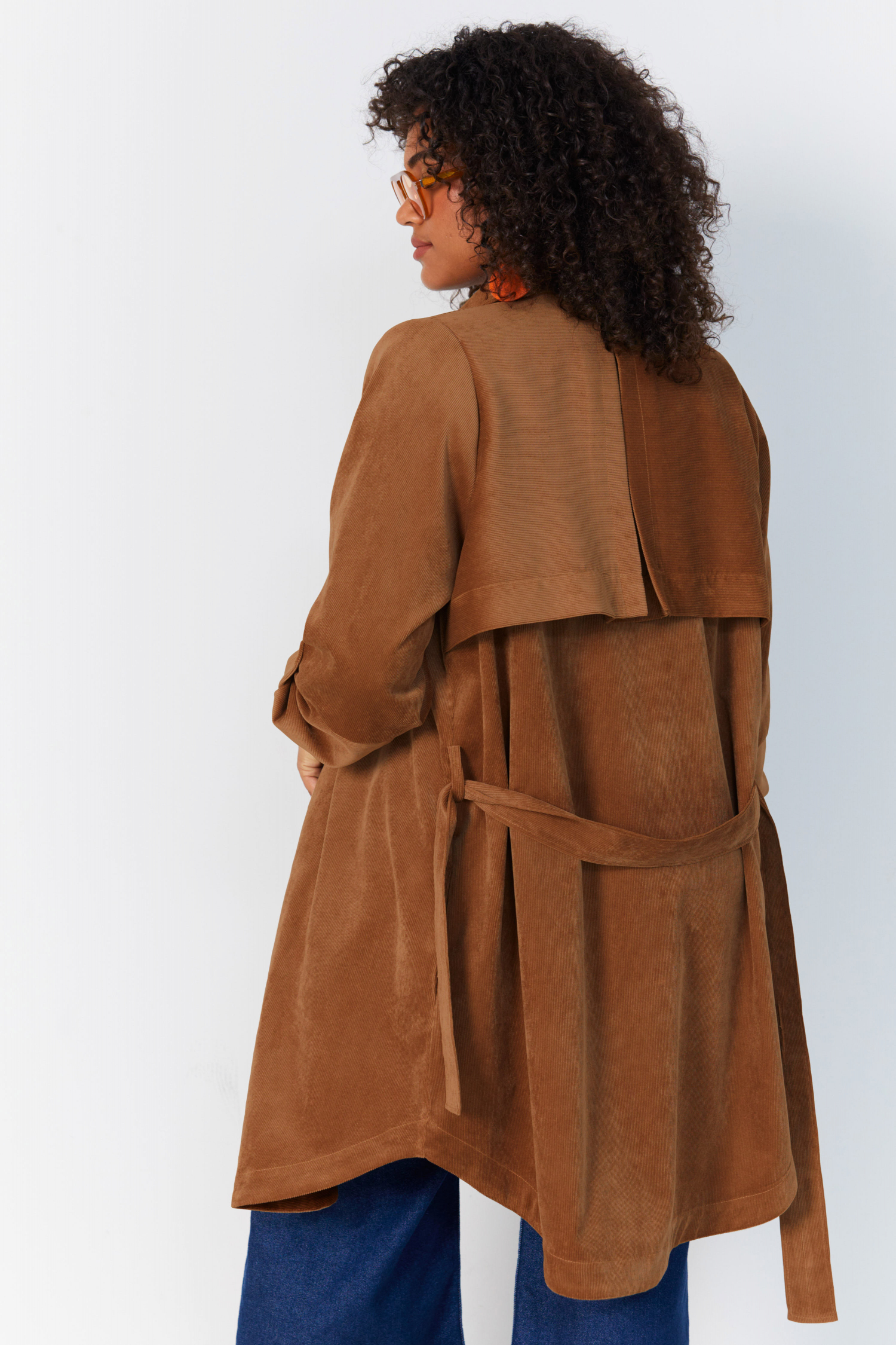 Corduroy trench coat