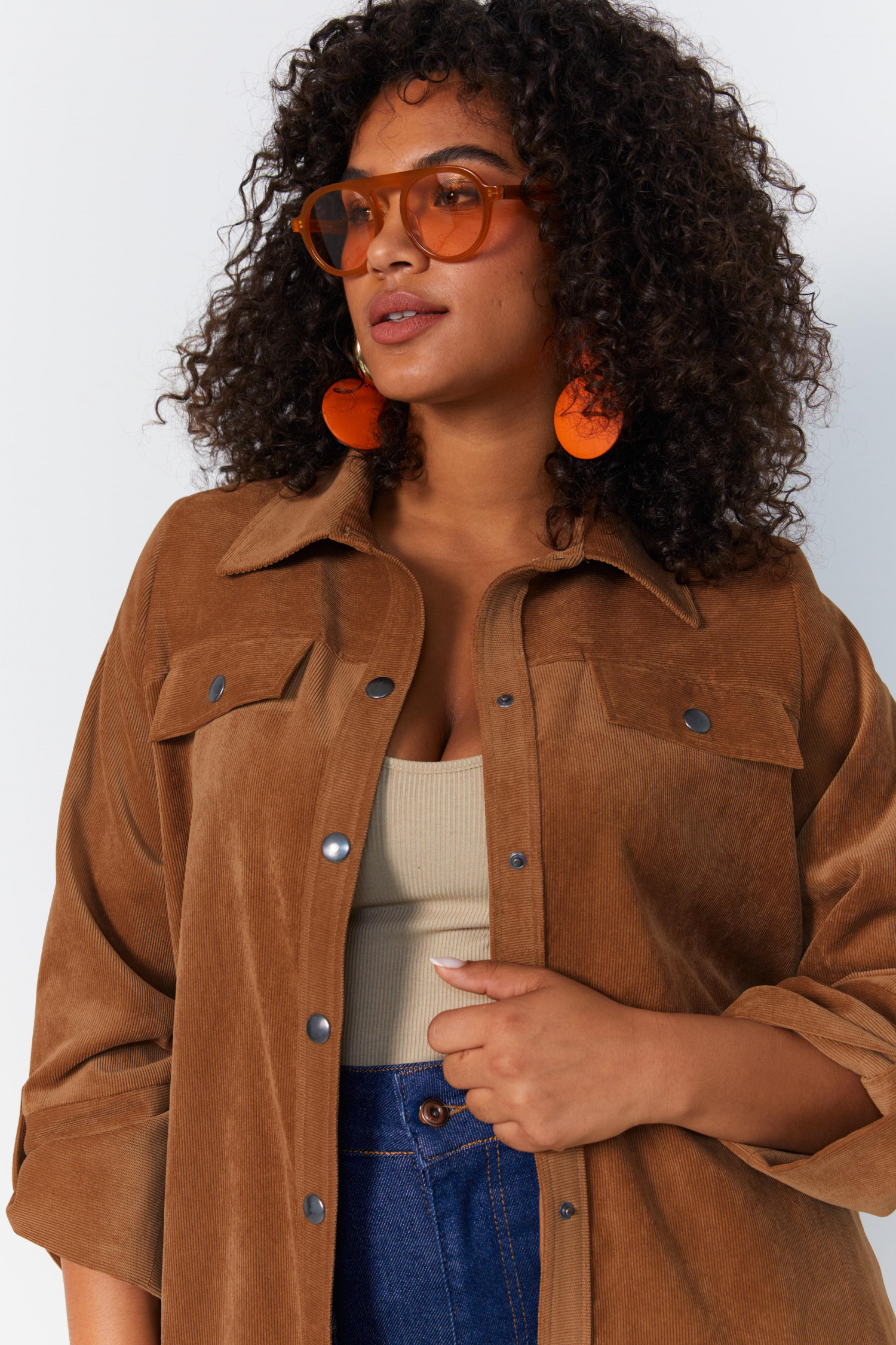 Corduroy trench coat