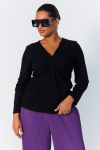 Plain ribbed knit T-shirt