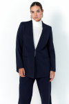 Collarless plain suit jacket