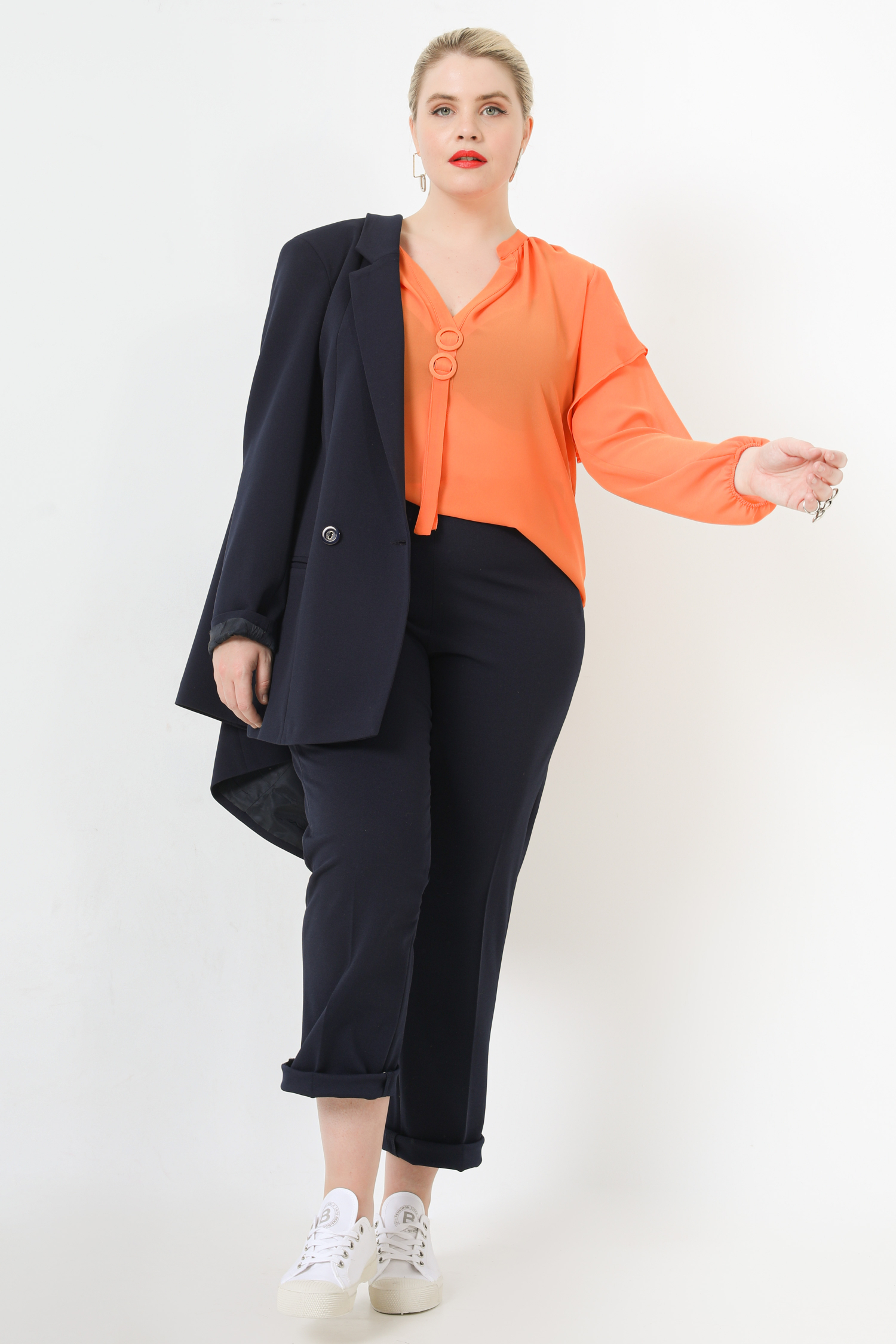 Pantalon tailleur droit uni
