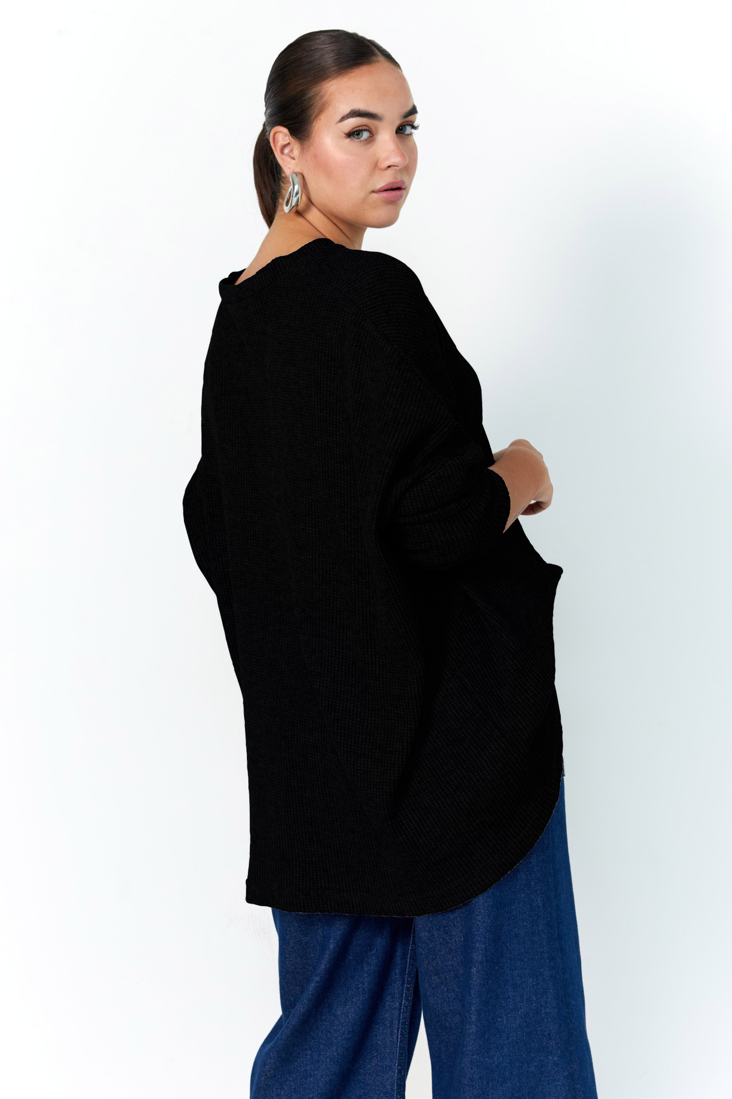 Pull en maille uni oversize