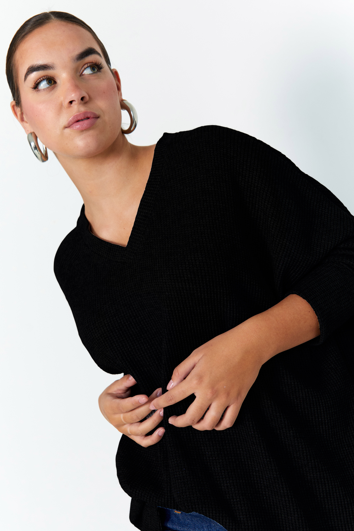 Pull en maille uni oversize