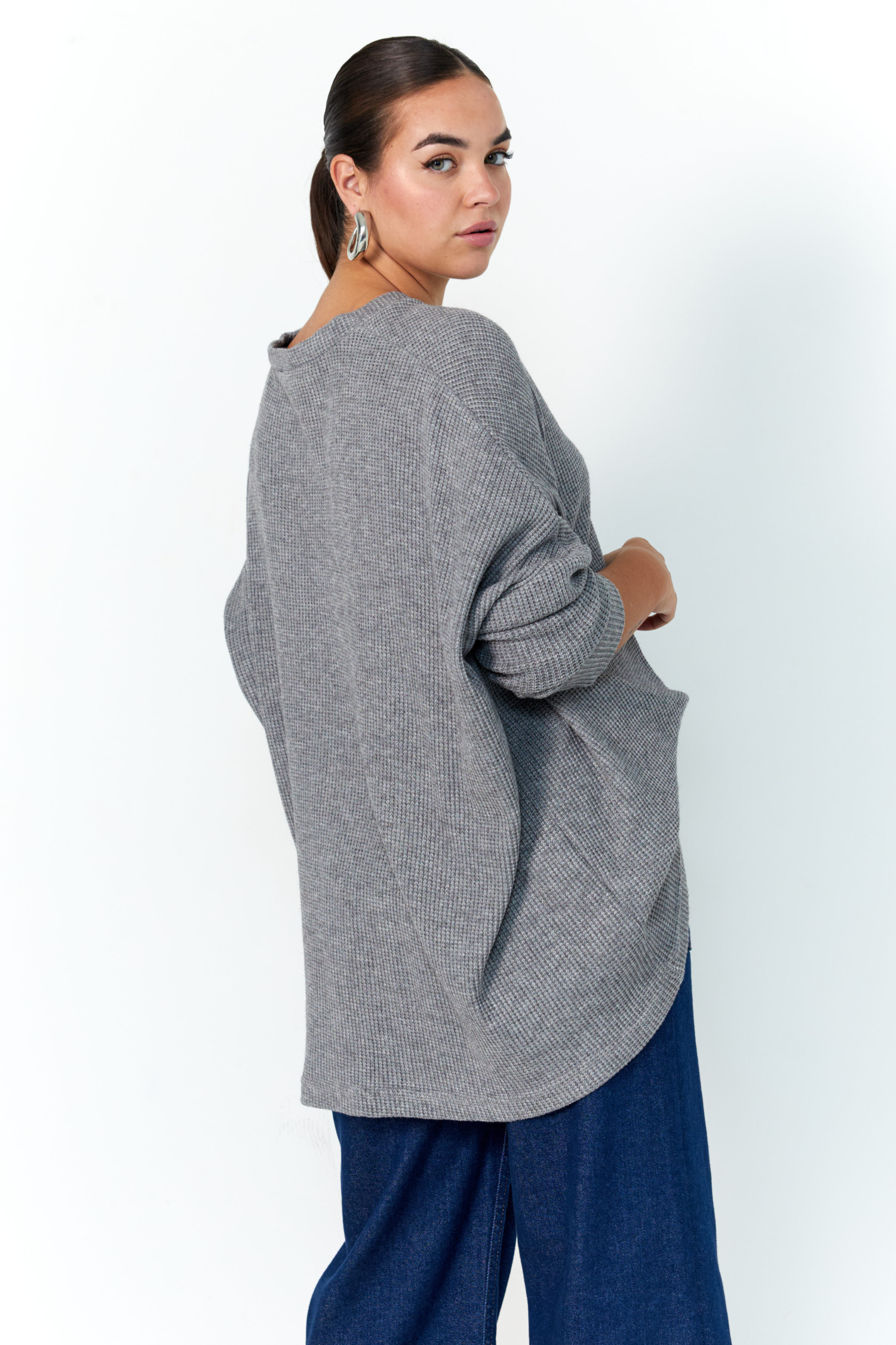 Pull en maille uni oversize