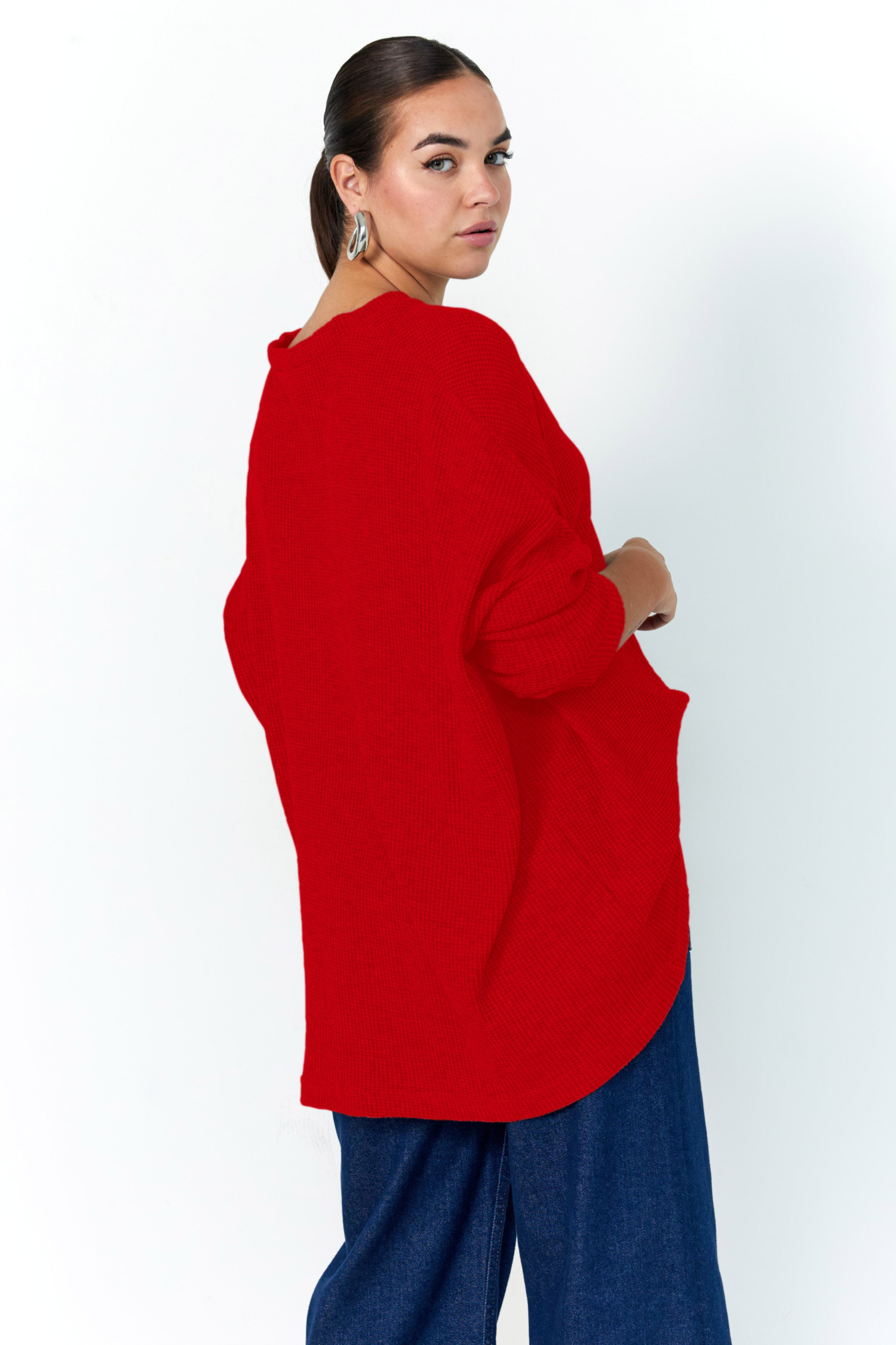 Pull en maille uni oversize