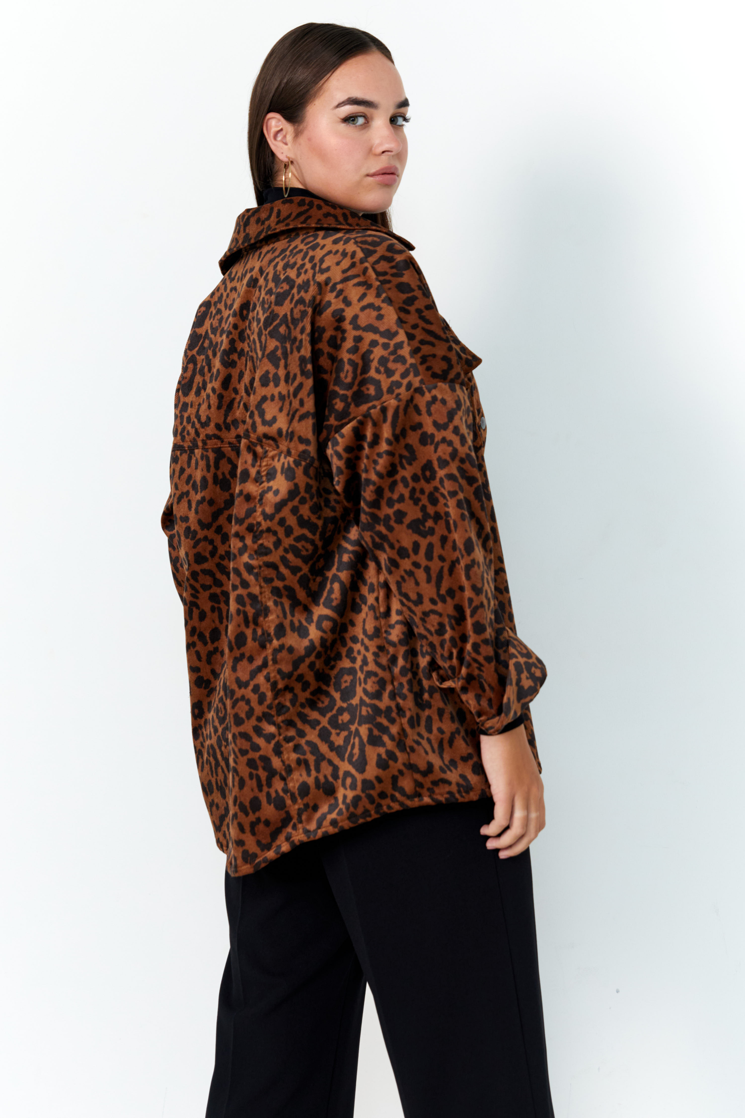 Animal print velvet shirt