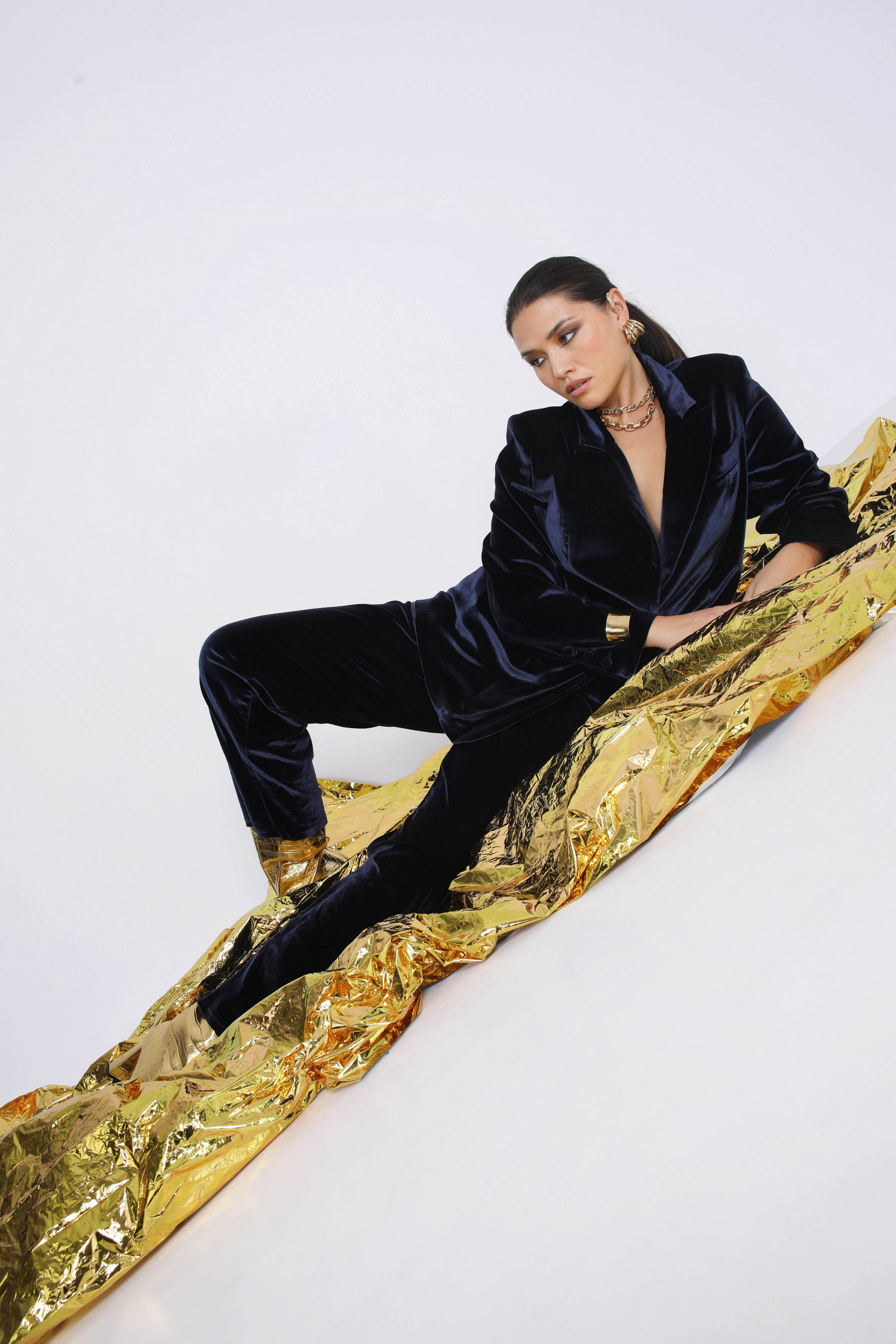 Veste tailleur en velours 