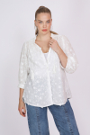 Embroidered cotton voile shirt
