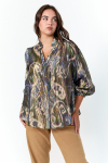 Lightweight shirt in lurex cotton print