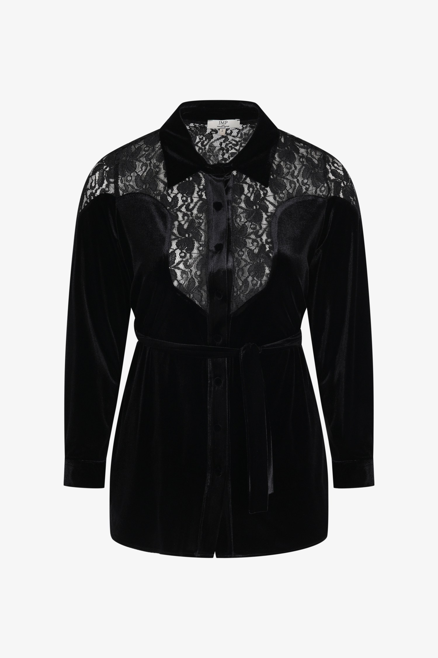 Velvet and lace shirt