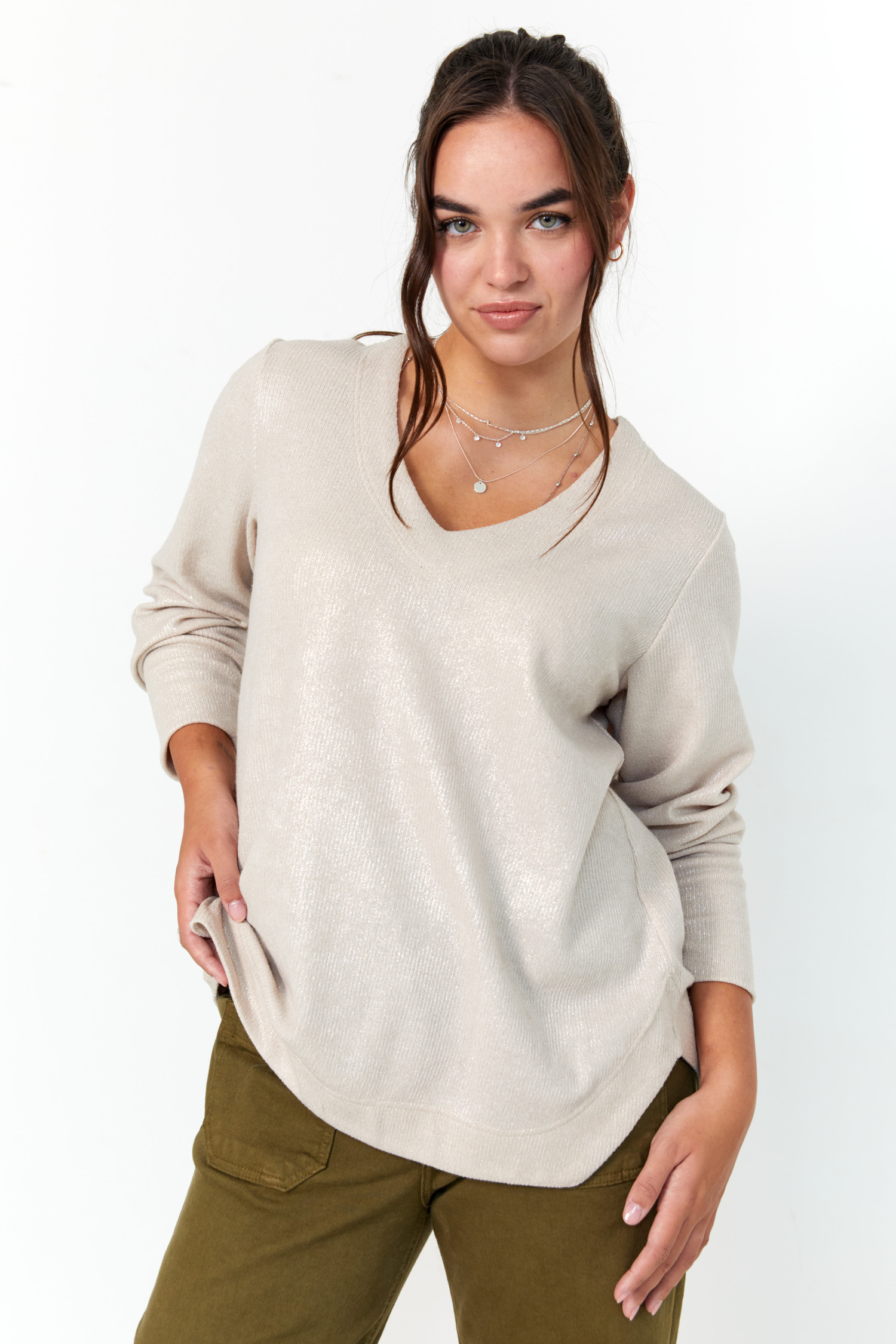 Pull fin en maille lurex