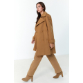 Manteau uni style caban en 7/8