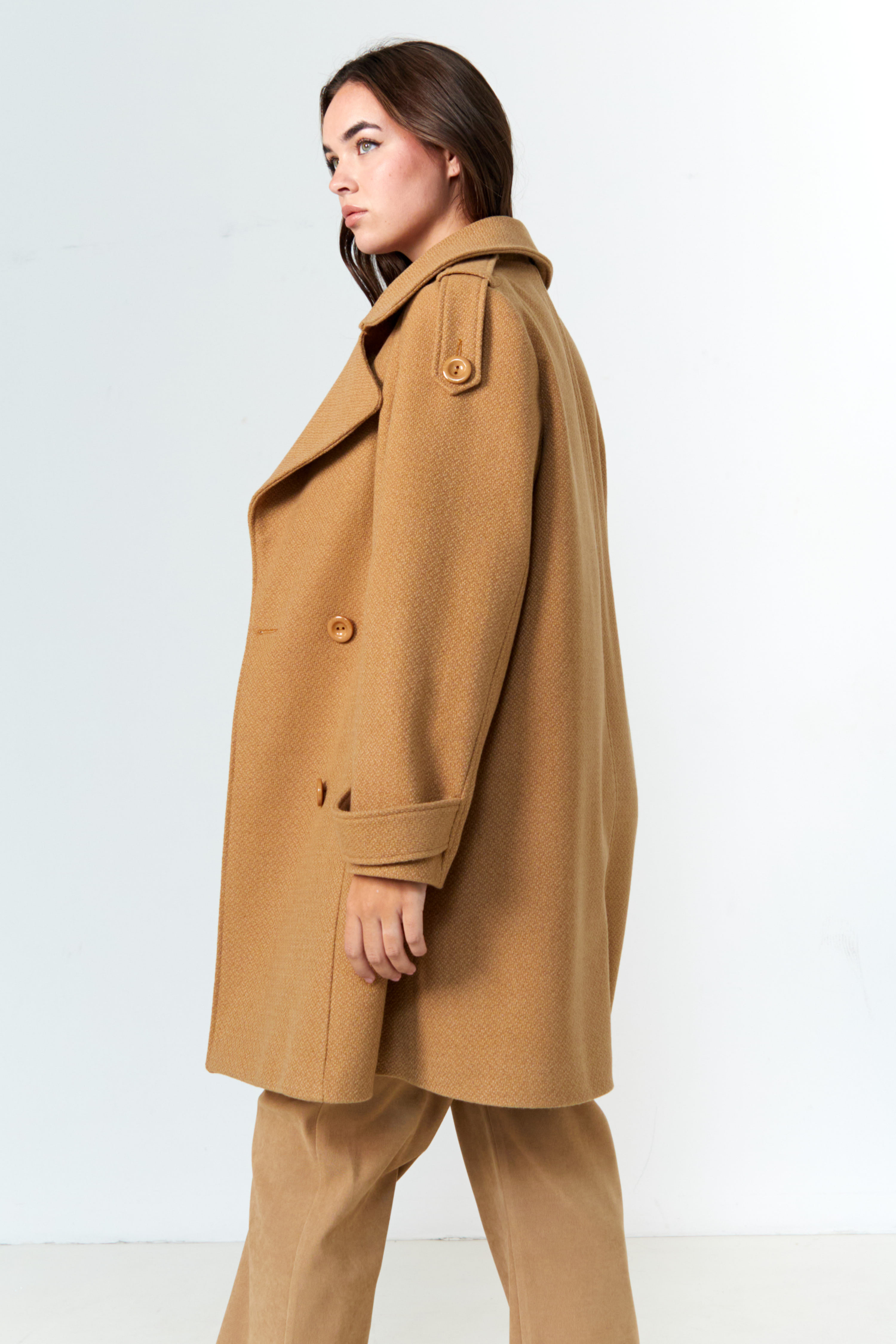 Plain 7/8 pea coat