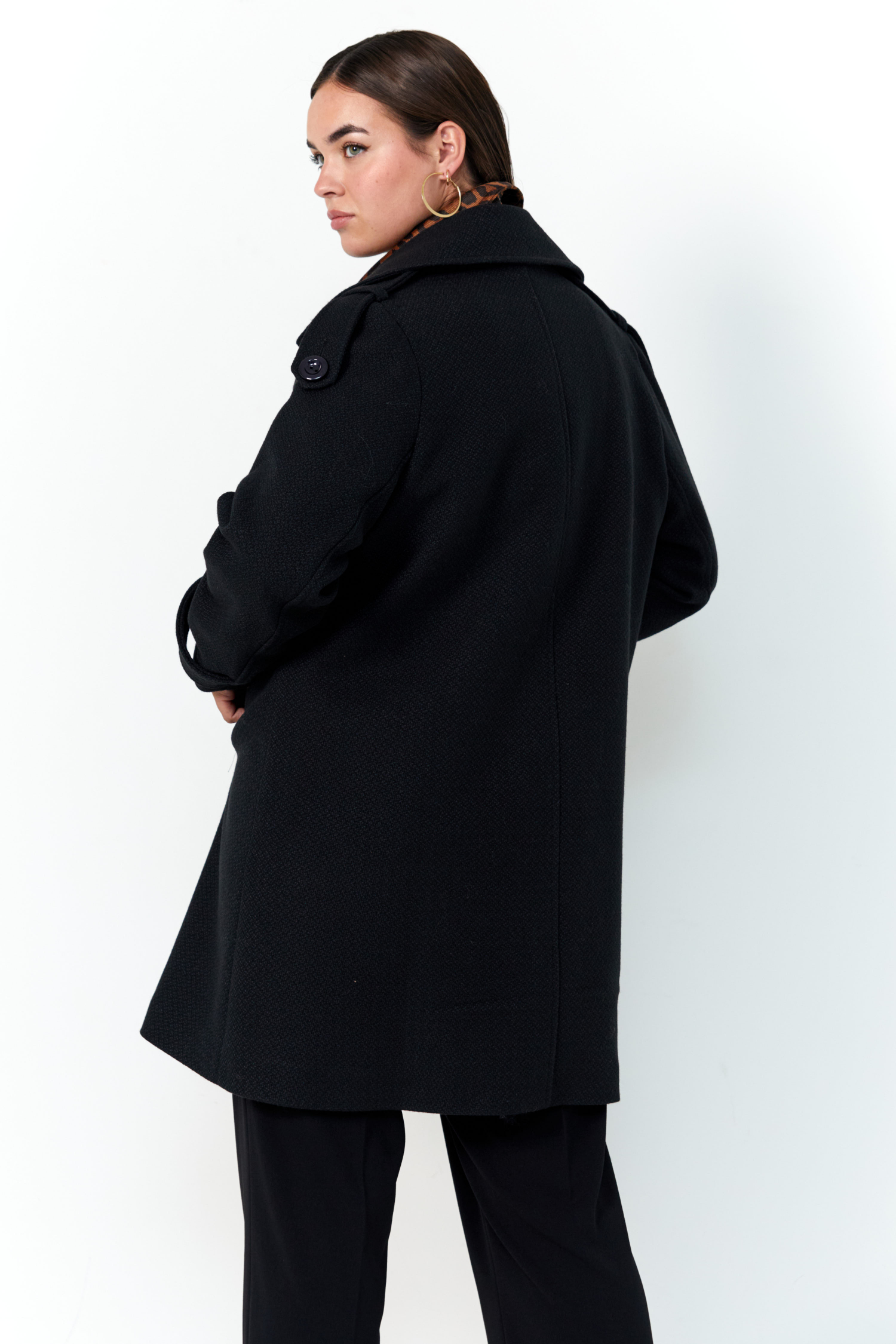 Plain 7/8 pea coat