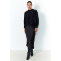 Astro print blouse with plain braid inlay