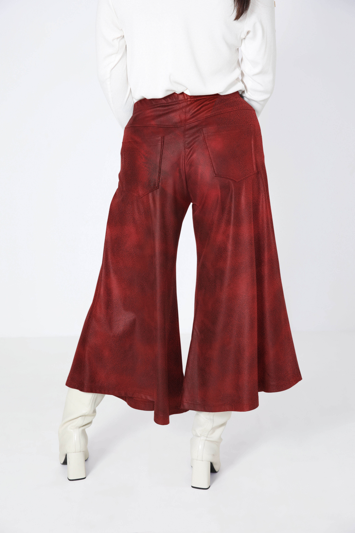 Faux leather culotte skirt