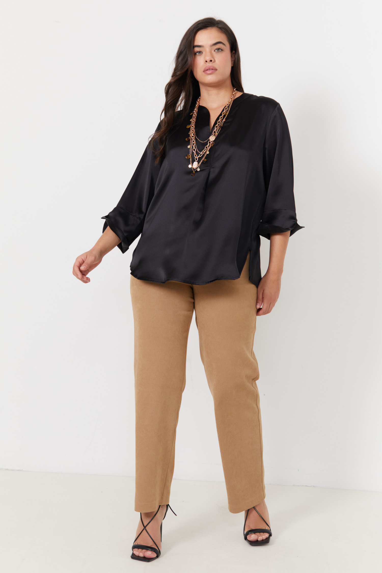 Plain satin blouse 