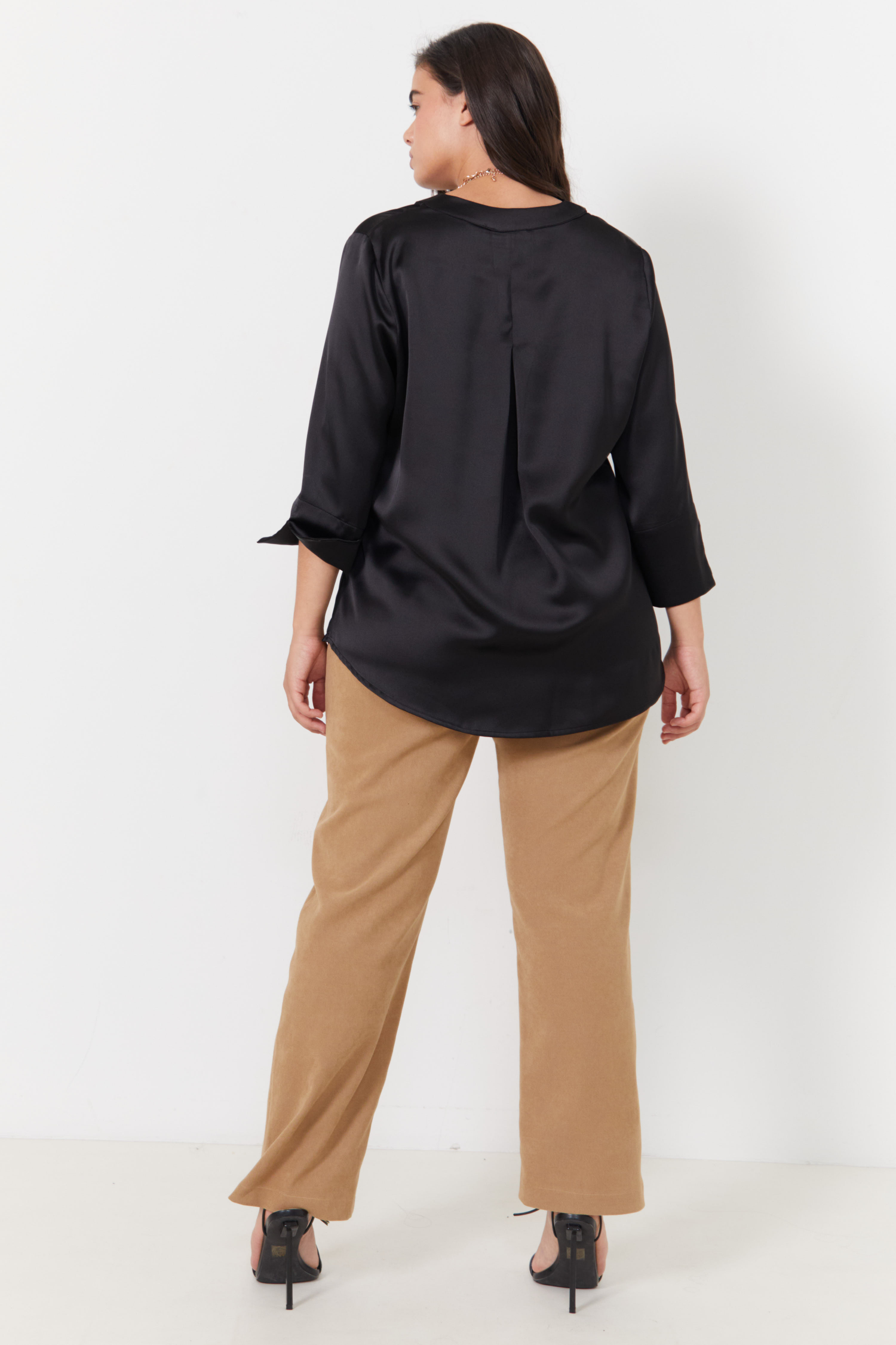 Plain satin blouse 