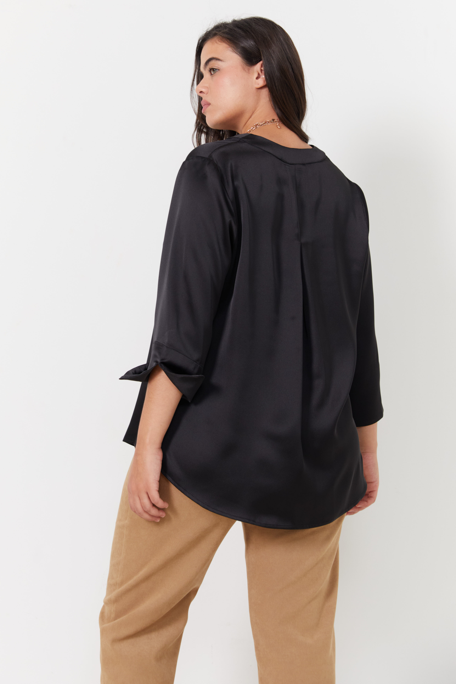 Plain satin blouse 