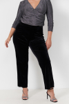 Straight pants in smooth stretch velvet