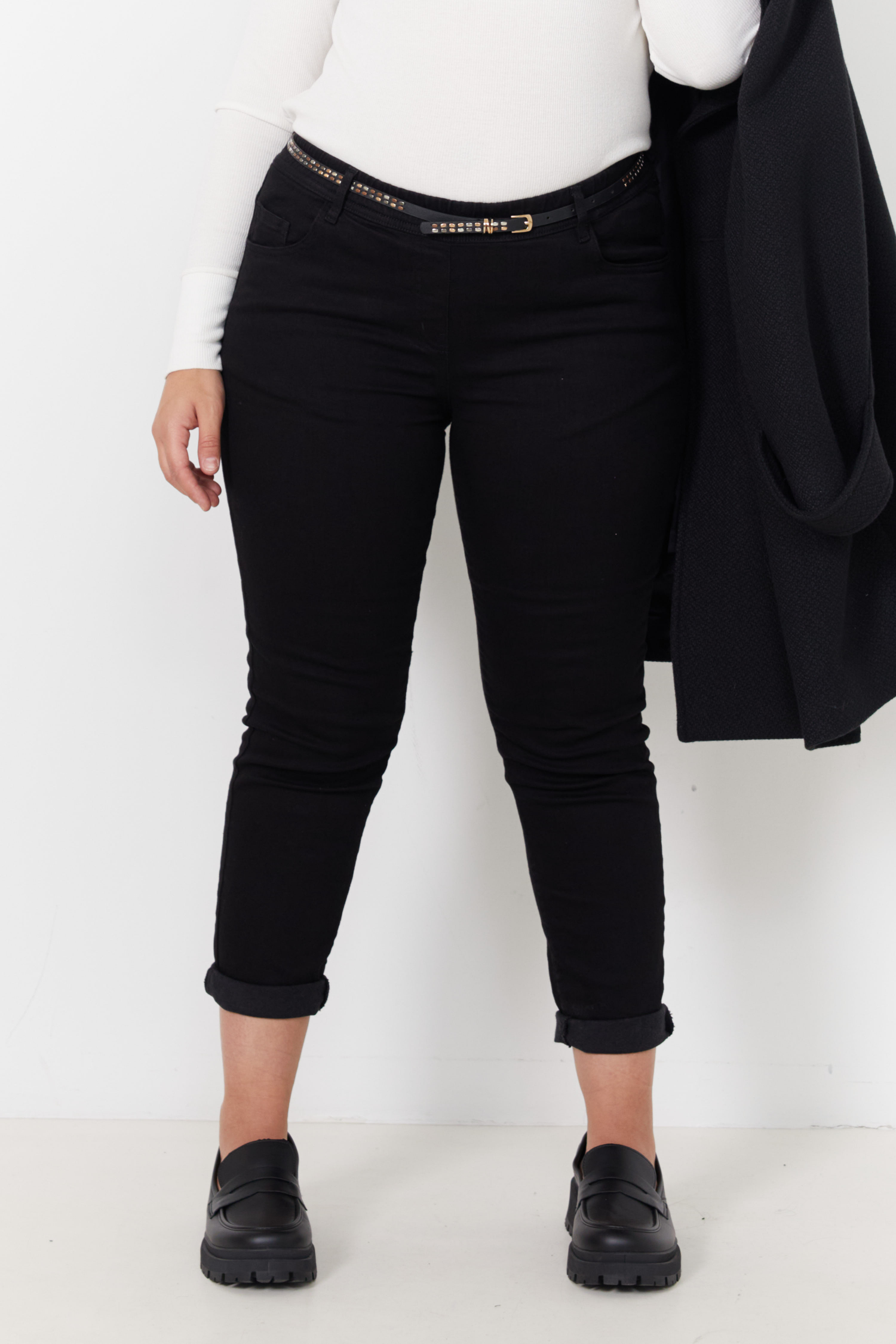 Black denim jeggings