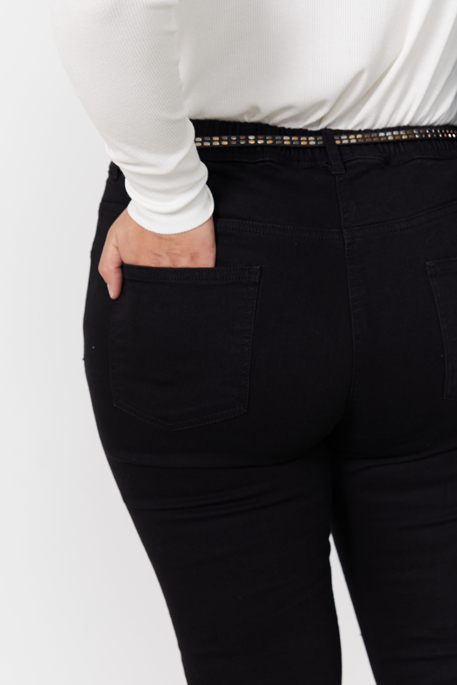 Black denim jeggings