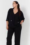 Blouse oversize avec col paillette 