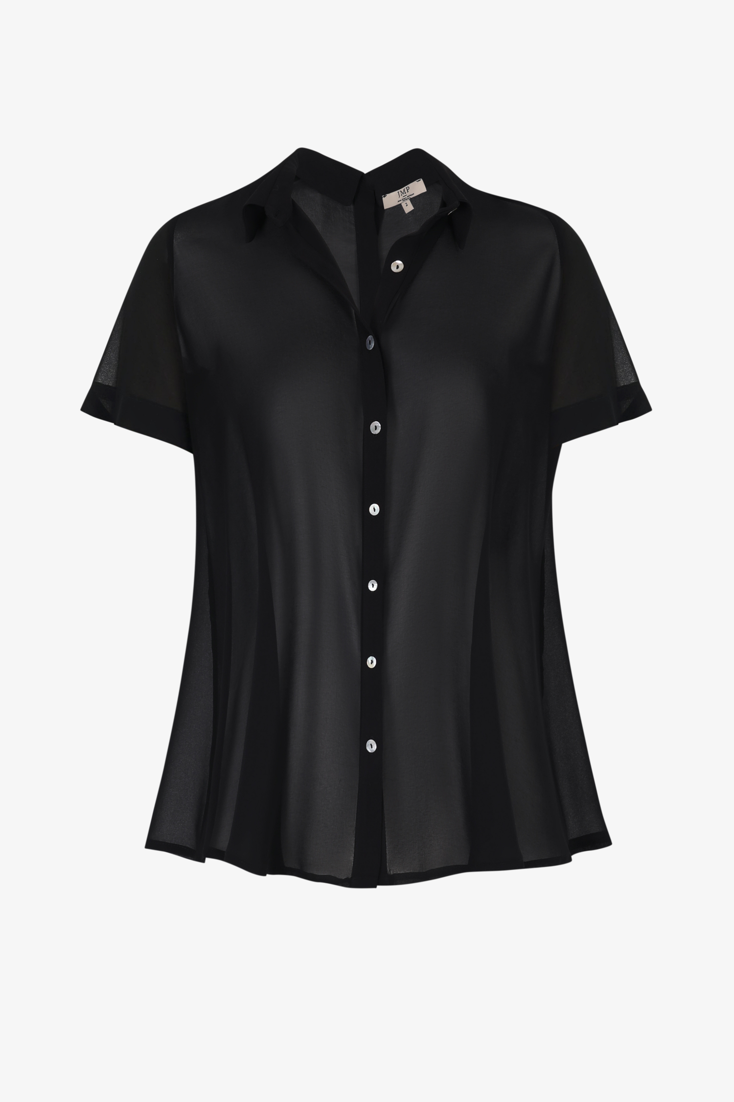 Plain voile shirt with buttoned back