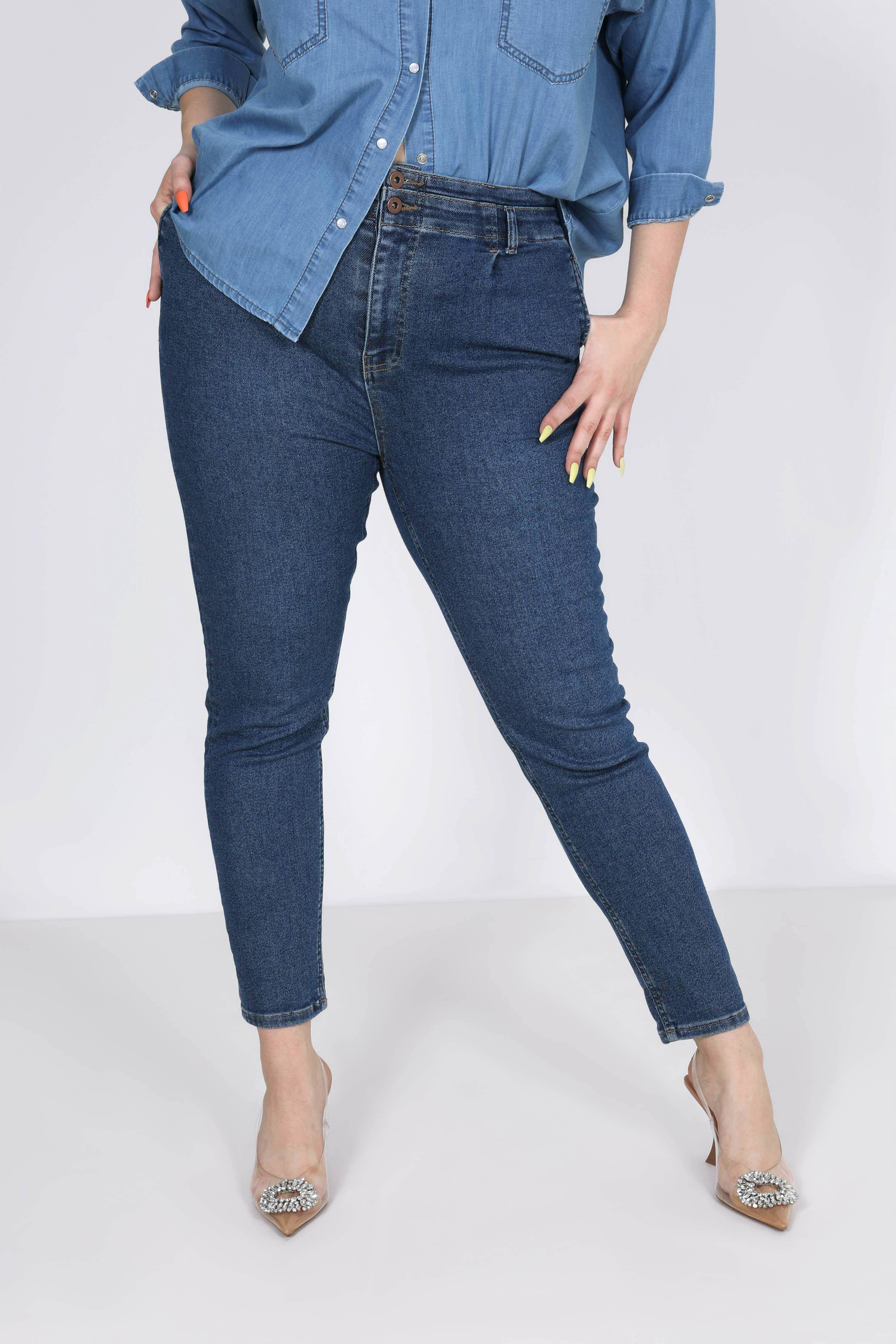 Jeans taille haute 
