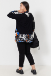 Pull en maille uni effet superposition imprimé
