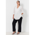 Plain voile blouse with lace
