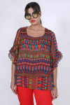 Blouse en superposition en voile imprimé