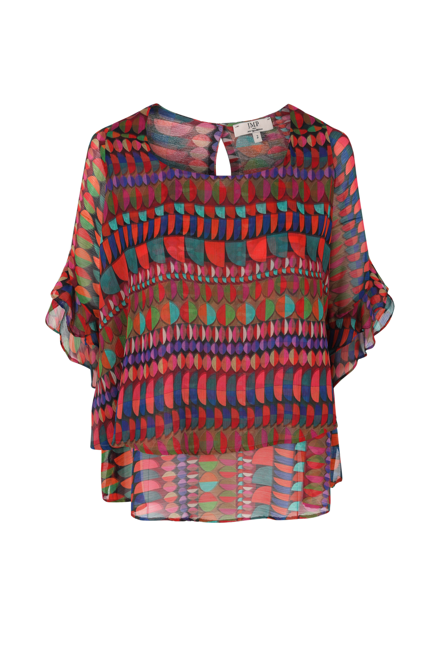 Printed voile layered blouse