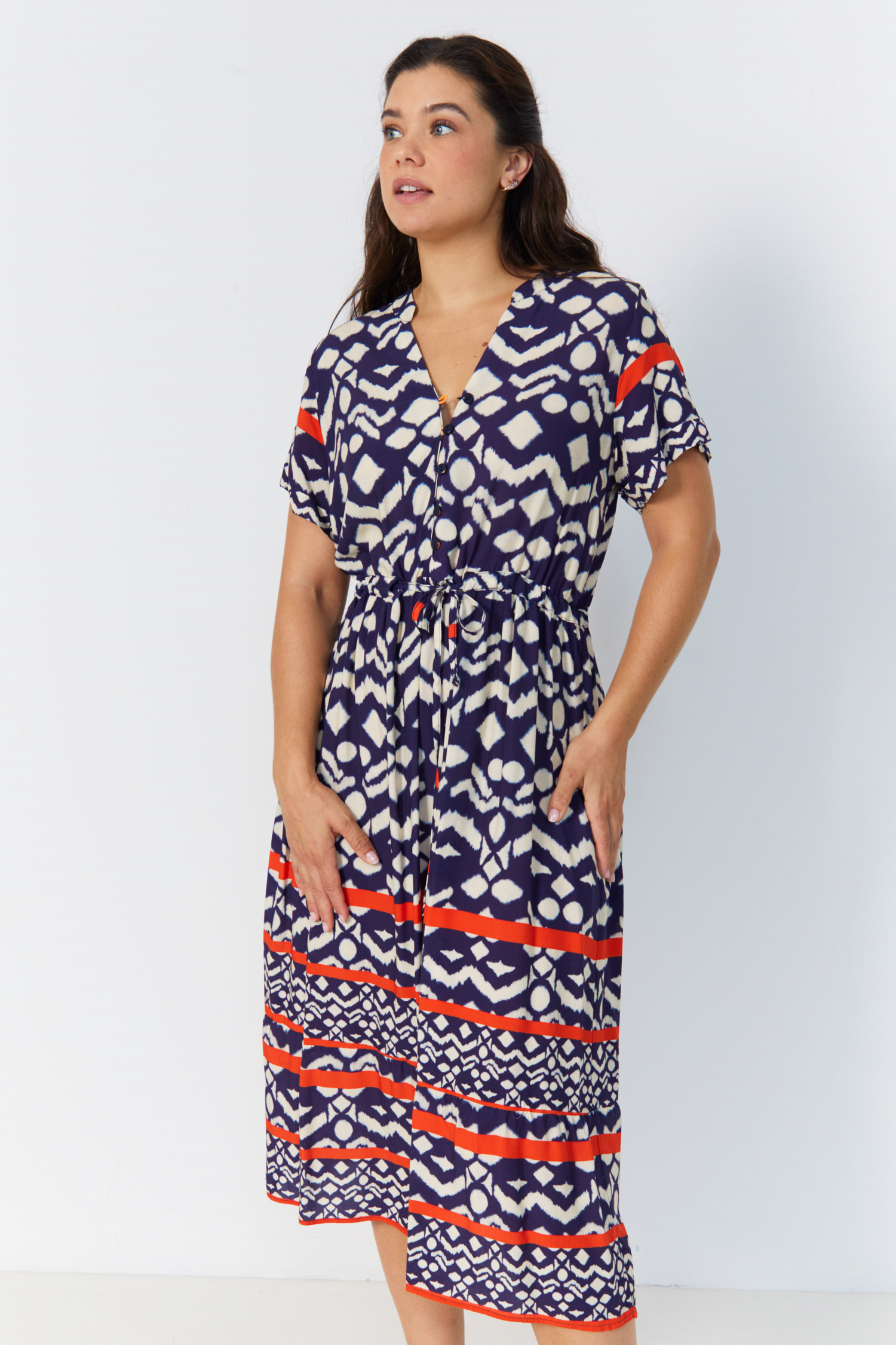 Robe longue avec motif à base