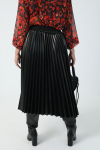 Pleated vegan leather skirt