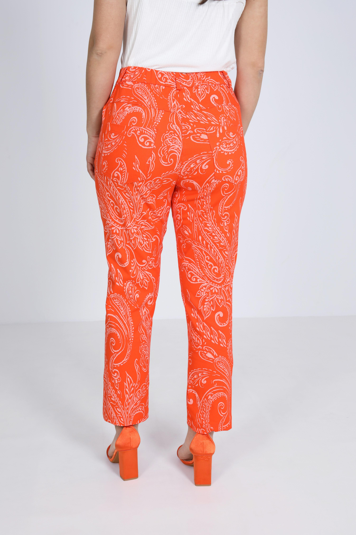 5-pocket trousers in printed cotton